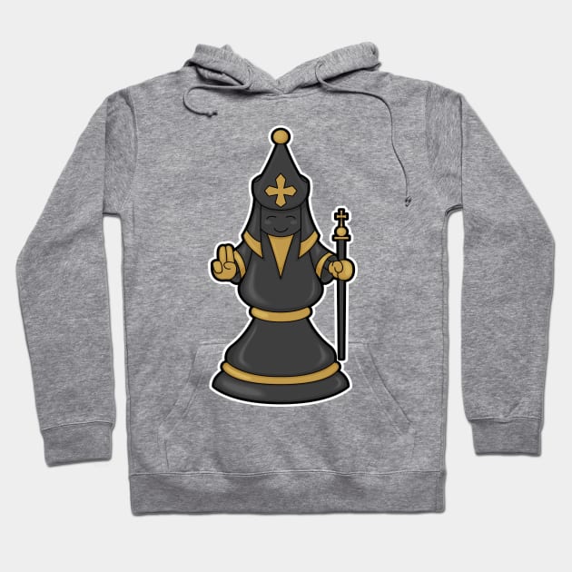 Chess piece Bishop at Chess with Staff Hoodie by Markus Schnabel